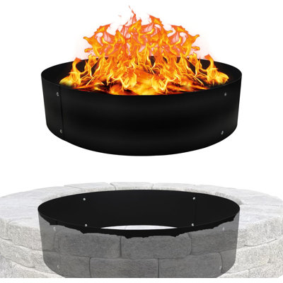  - Anneau de foyer portable 48 po - Anneau de feu en acier au carbone de 2 mm pour foyers d'extérieur