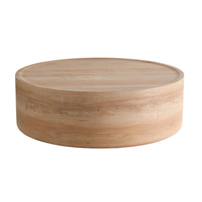 Modern Round Drum Coffee Table, Fully Assembled