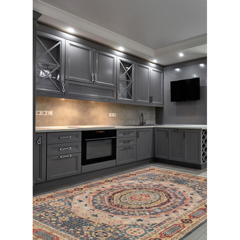 Tapis bleu clair Jules Serapi 5 pi 11 po x 8 pi 10 po