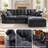 110" Cloud Sectional Couches L-Shaped Modular Boneless Chenille Sofa Couches With Deep Seat Ottoman And Side Pockets, Module Combination For Living Room 3 Seater-493577410