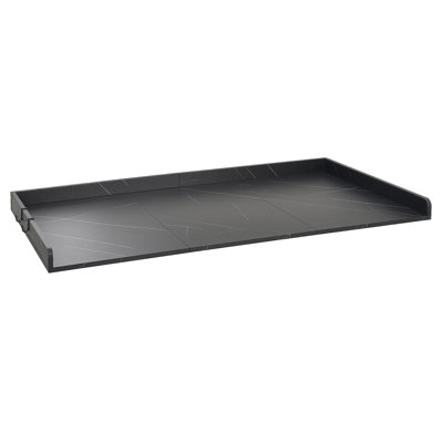 Washer Dryer Countertop, 54 x 27.5 in Marble Washer and Dryer Topper with Edge & 2 Hooks, Water-Resistant Laundry Machine Topper for Laundry Closet Pantry Counter Organization and Storage, Black