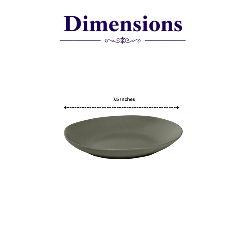 Assiette creuse en porcelaine de qualité supérieure TERRE VERT BRUME, de forme irrégulière, 7.48", Vert brume