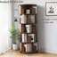 Bibliothèque rotative à 5 niveaux, bibliothèque rotative à 360 °, peu encombrante, petite bibliothèque rotative pour chambre à coucher, salon, maison, bureau, noyer