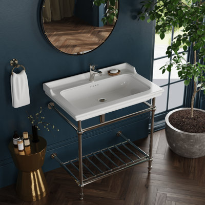 Lavabo de salle de bain console Fireclay