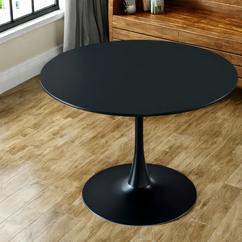Tables de salle à manger modernes et durables en métal noir MDF pour la cuisine à domicile