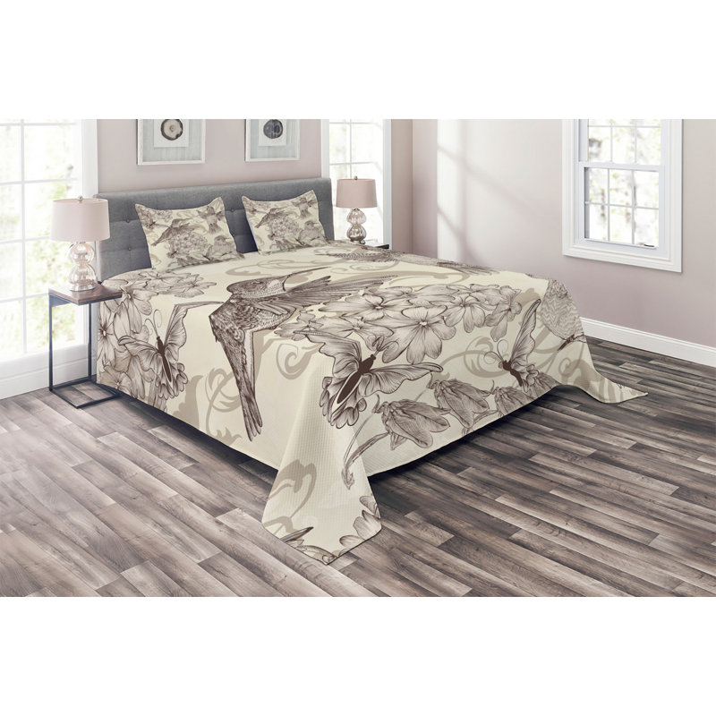 Farmhouse / Country Polyester Floral Coverlet