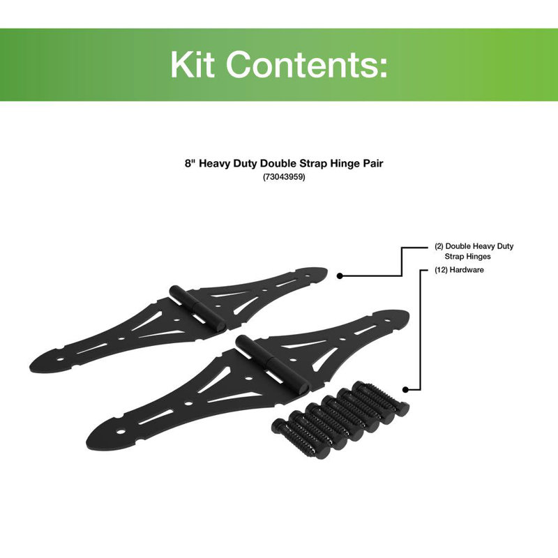 Heavy-Duty 8 in. Double Strap Hinge
