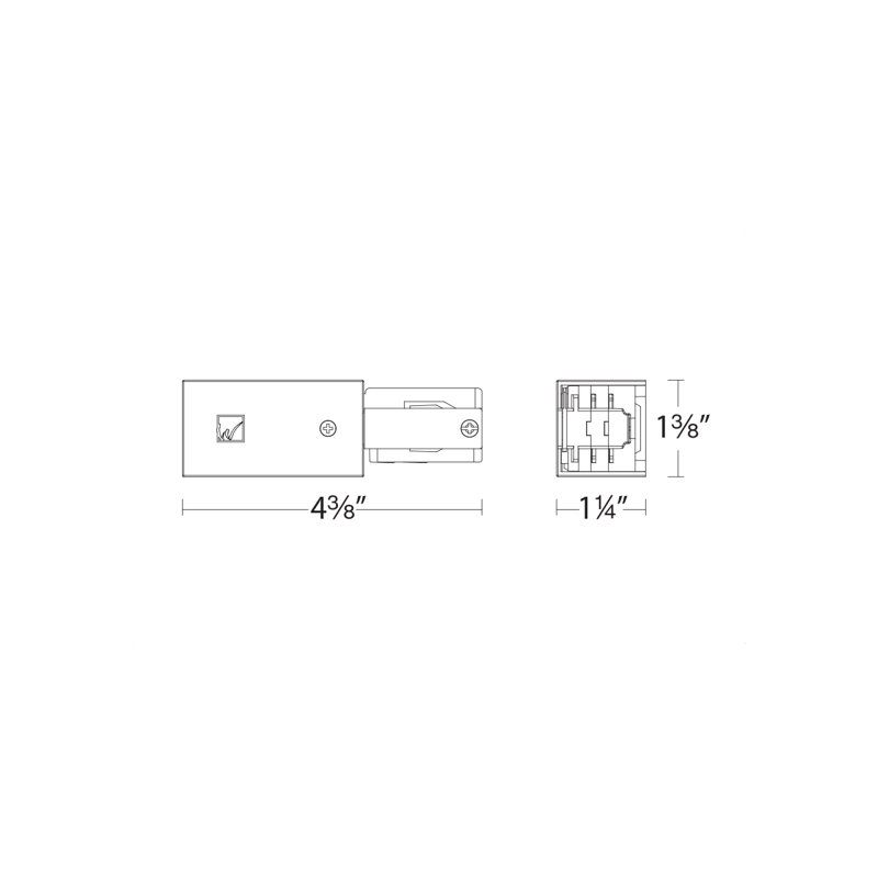 Right Live End Connector, White