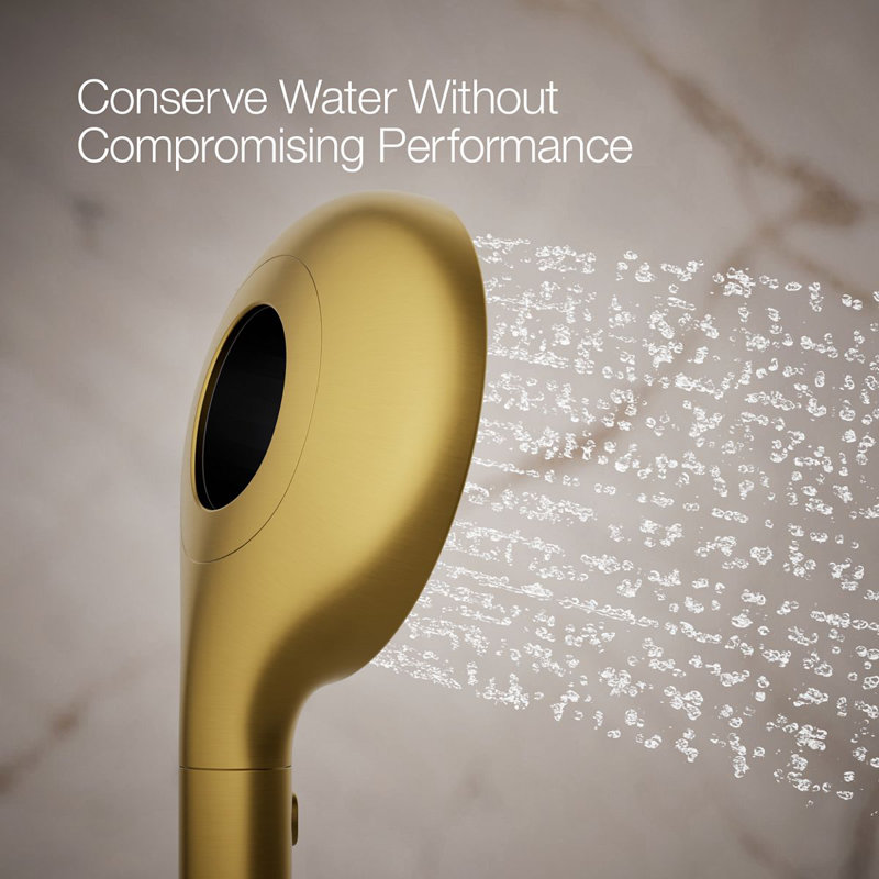 Spaviva Two-Function Handshower 2.5 GPM, Brushed Brass, 1.75 GPM