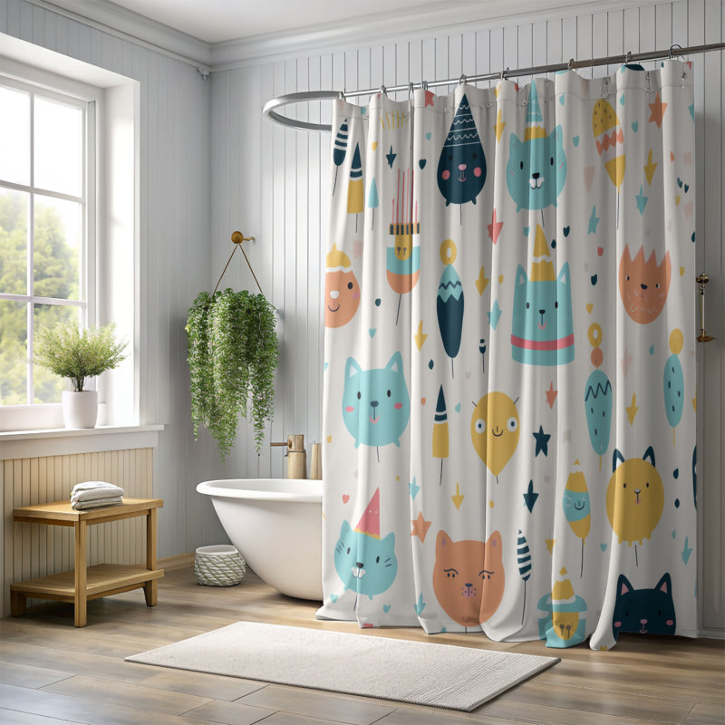 Rideau de douche Festive Joy - Premium, H 74 po x l 71 po