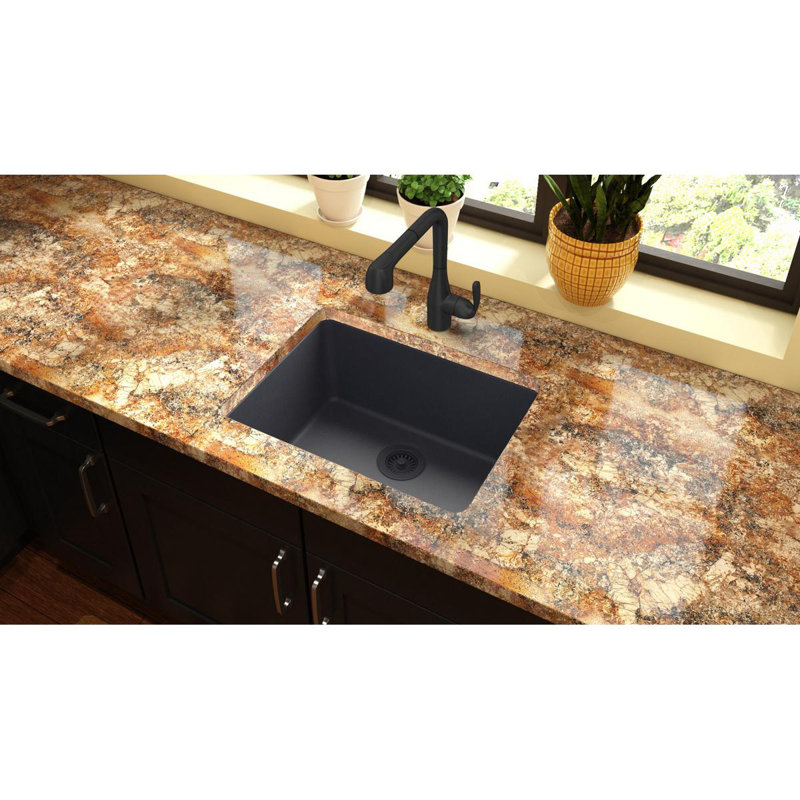 Quartz Classic 24-5/8" x 18-1/2" x 9-1/2" Undermount Kitchen Sink, Dusk Gray