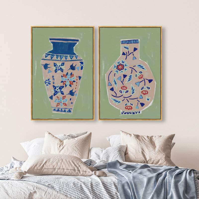 Heirloom Vase Set Set by Oliver Gal, 46" H x 31" W, Gold Floater Frame