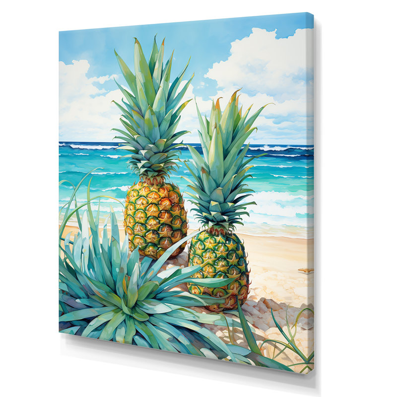 Juice Pineapple Bliss IV - ananas, reproduction sur toile, H 40 po x l 30 po, Toile tendue