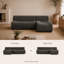Causeuse modulaire incurvée de 92 po avec méridienne, siège à boucle profonde en sherpa, à compression, sans assemblage-815650881