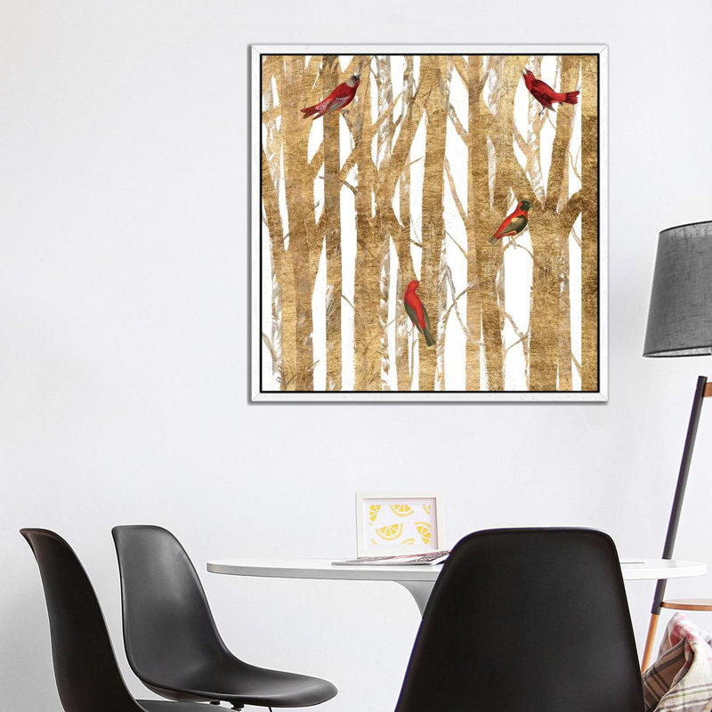 Red Bird Christmas II by Studio W - Gallery-Wrapped Canvas Giclée on Canvas, 93.98 cm H x 93.98 cm W, White Floater Framed