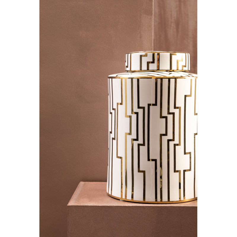 Ceramic / Porcelain Jar, 31cm H x 21cm W x 21cm D