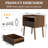 Mid-Century 20"W Nightstand Set Of 2 With Open Shelf & Chessboard-Cut Drawer, Bedside Table Set Of 2 Modern Bedroom Furniture With Curved Corner-984244276