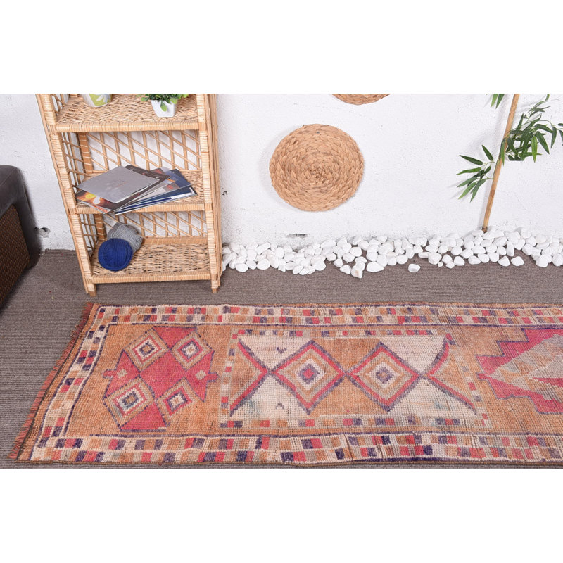 Tapis de couloir, tapis rétro, tapis Anatolian, tapis Boho, tapis de cuisine rose, tapis turcs, tapis tissé à la main