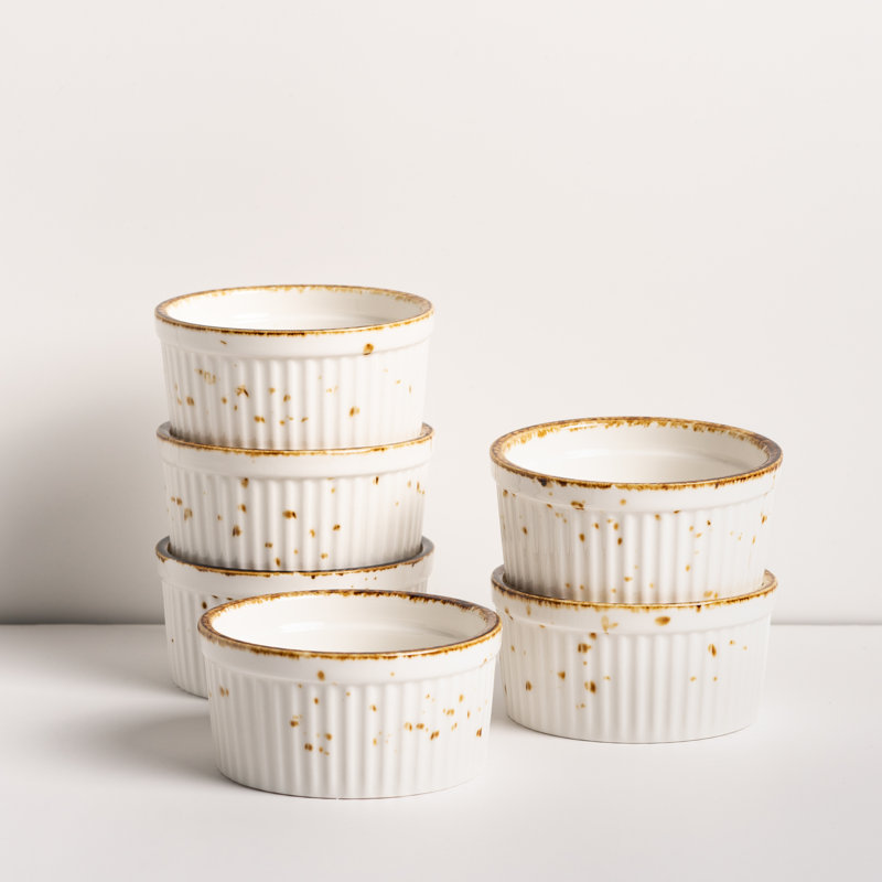 3 in. White Porcelain Ramekins Serving Bowls for Creme Brulee (Set of 12) 3 in. White Porcelain Ramekins Serving Bowls for Creme Brulee (Set of 12)