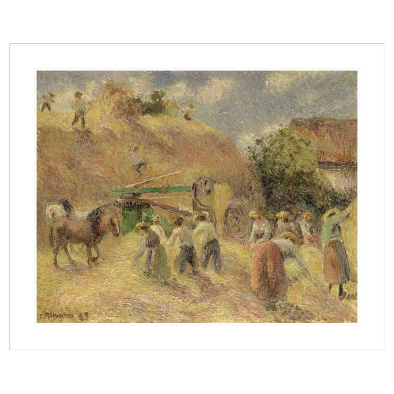 «The Harvest» par Camille Pissarro - estampe numérique encadrée, 33.5" H x 40.55" W
