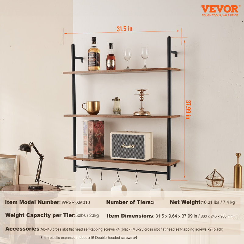 3 Piece Square Floating Shelf