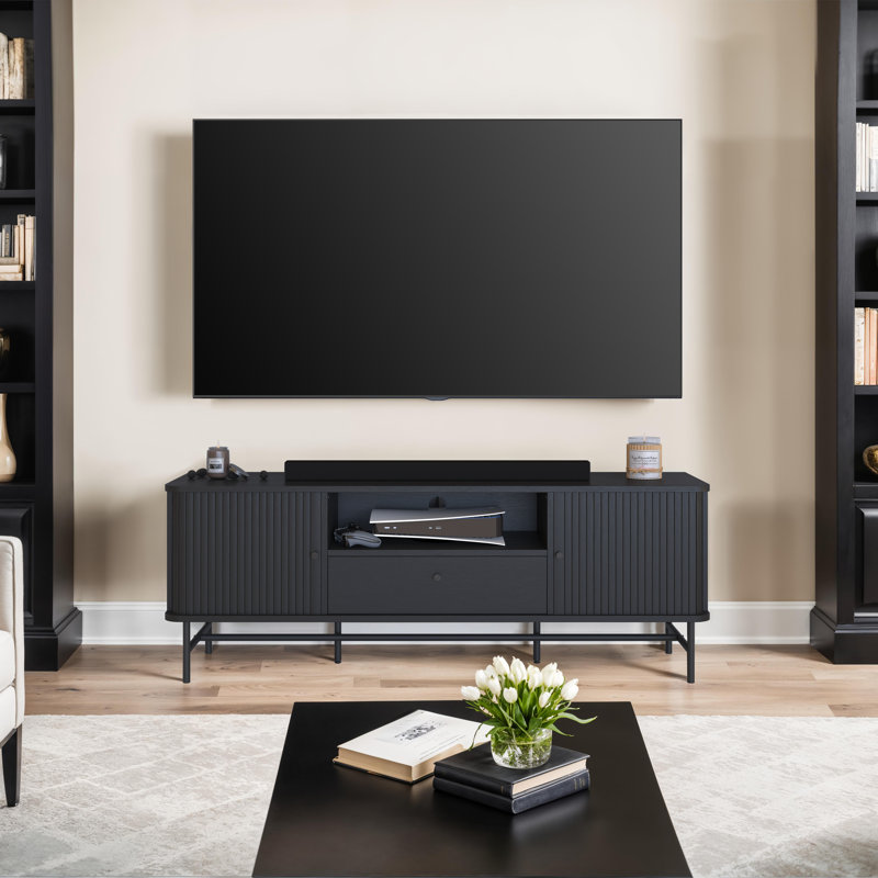Brockie 59'' TV Stand Media Console for TVs up to 75", Black