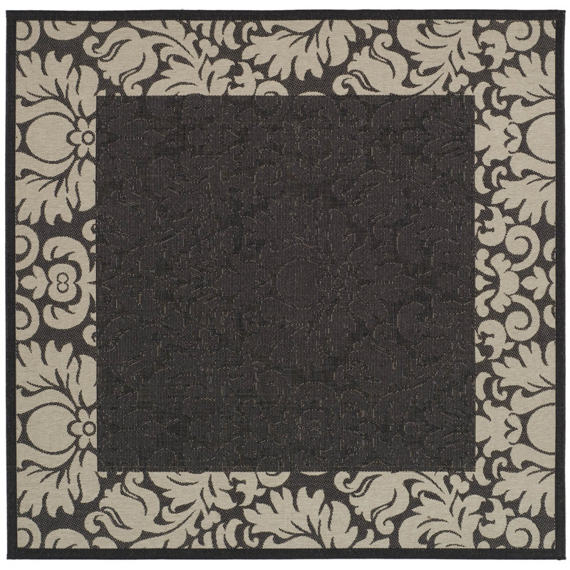 Darriane Performance Oriental Indoor/Outdoor Area Rug, Square 6'7"