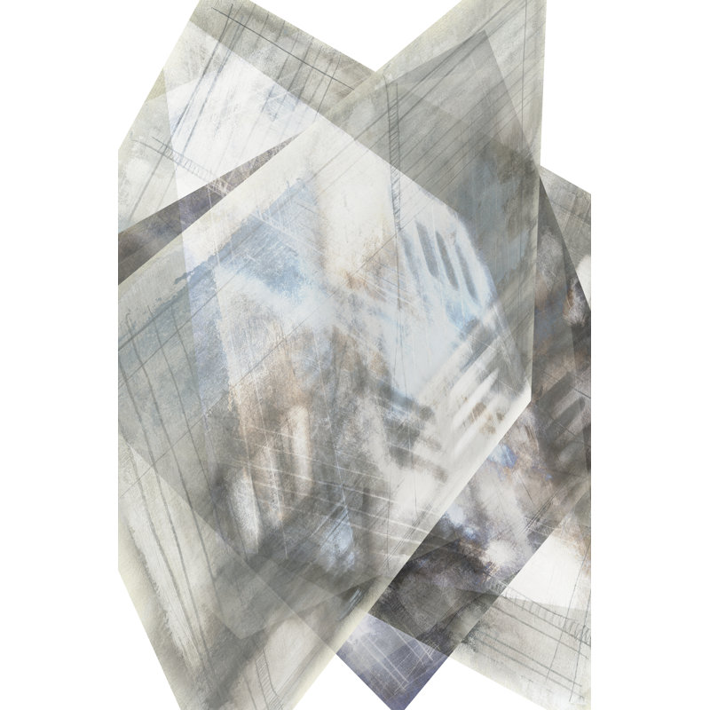 Faceted Illusion IV - Print on Canvas, 91 cm H x 61 cm W, Black Floater Frame