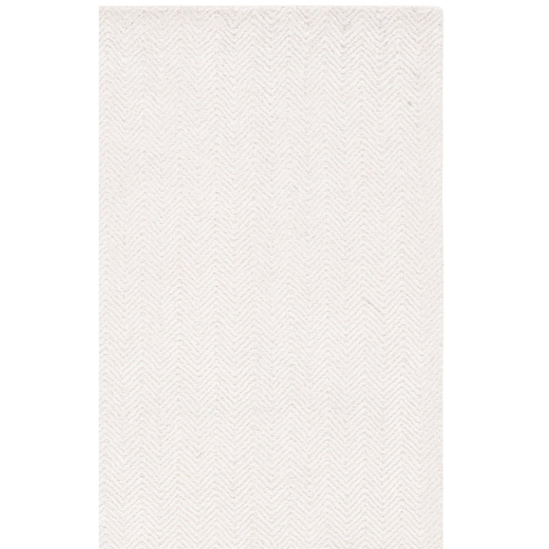 Jamey Hand Tufted Viscose Wool Cotton Chevron Rug, Rectangle 5' x 8'