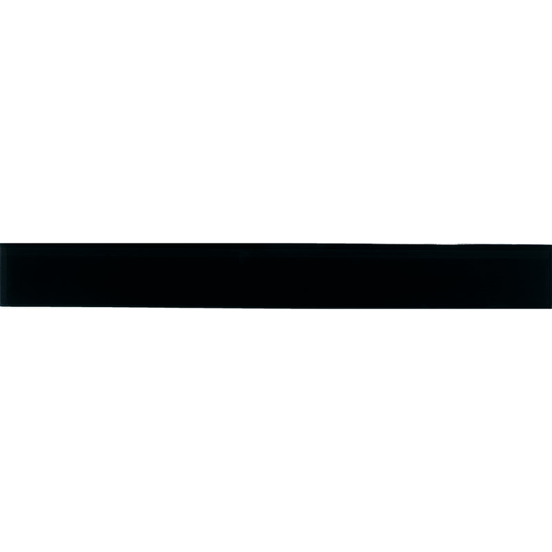 Charm School 2'' W x 16'' L Glass Subway Singular Tile, Black
