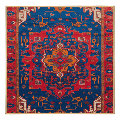 Tapis brun Tabriz lavable à la machine