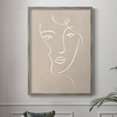 Curly Face I Framed Print - Solid Wood