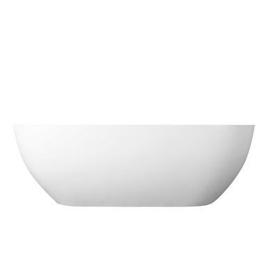 68.9 Inch Solid Surface Freestanding Bathtub, Matte White, Oval Shape, Soaking Type, Contemporary Style, High - Grade Texture, For Bathroom Inch, Surface, Finish, Modern And Minimalist, Easy