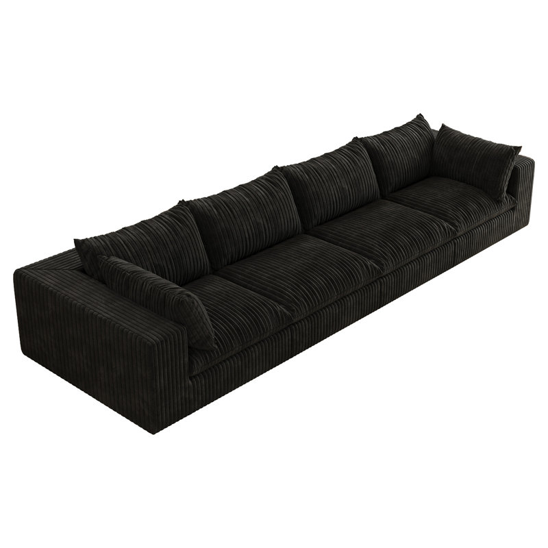Canapé 157,6 po Cloud, H 24 po x l 157,6 po x P 39,4 po, Noir