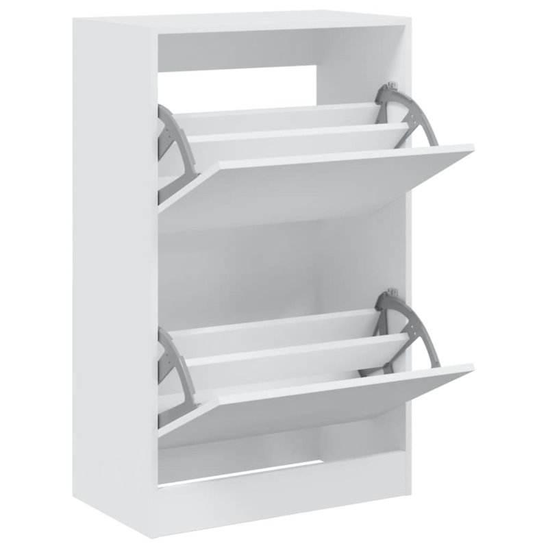 8 Pair Shoe Storage Cabinet, White