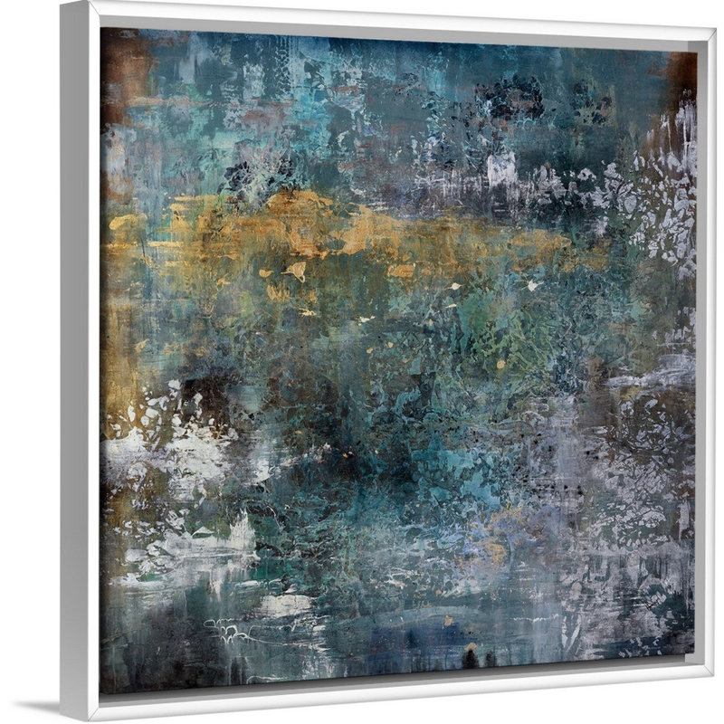 « field of vision », peinture sur toile, Cadre flottant blanc, H 21,7 po x l 21,7 po x P 1,75 po