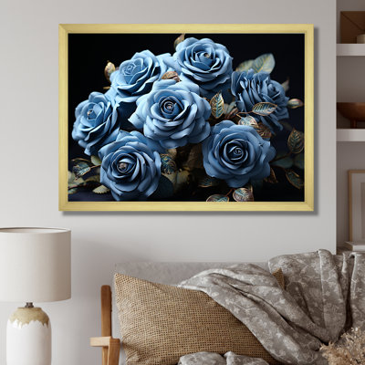 " Azure Blue Roses Arrangement Elegance "
