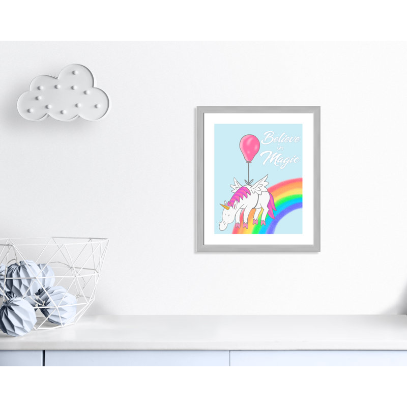 Believe in Magic 1, impression sur papier, H 24,5 po x l 20,5 po x P 0,6 po, Encadré plat argent