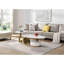 2 tables basses Golden - Modern Living Essentials Tables ovales et rondes avec structure en métal robuste et tiroir en faux marbre synthétique Assemblage facile soulignée de 2 pour la composition illustrée