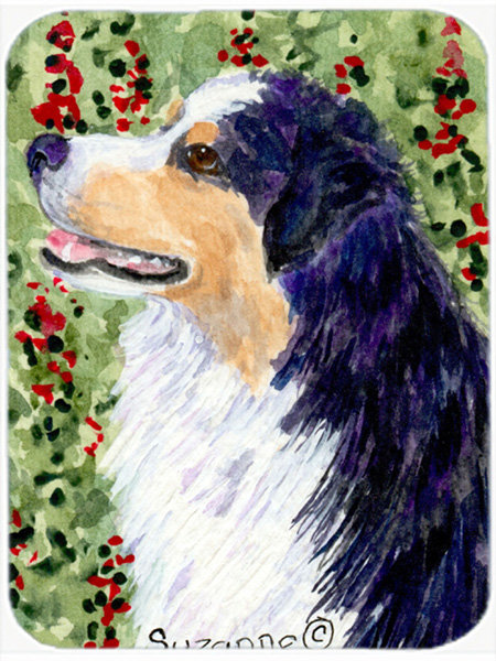 Australian Shepherd Rectangle Purple Glass Cutting Board