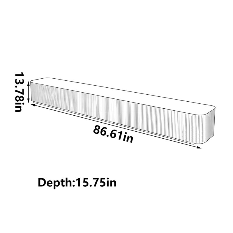 Meuble télé blanc simple de style français, 86.61"