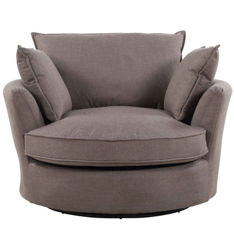 Lansdale Upholstered Swivel Lounge Chair, Brown