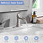 Brushed Nickel Waterfall Bathroom Faucet With Pop-Up Drain And Deck Plate - Single Handle Bathroom Faucet-125225537