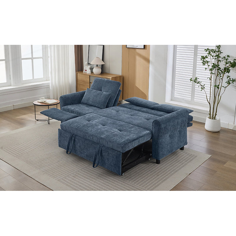 Canapé inclinable réversible 2 en 1, Bleu