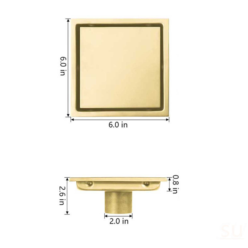 6 Inch Square Shower Floor Drain