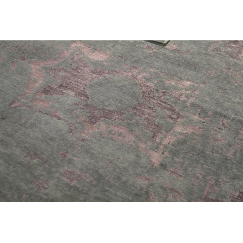Wool Oriental Area Rug in Teal/Plum