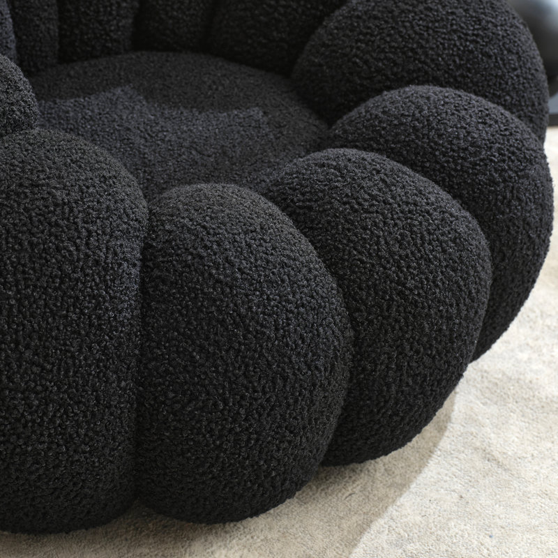 Chaise pivotante rembourrée Cerone, Noir