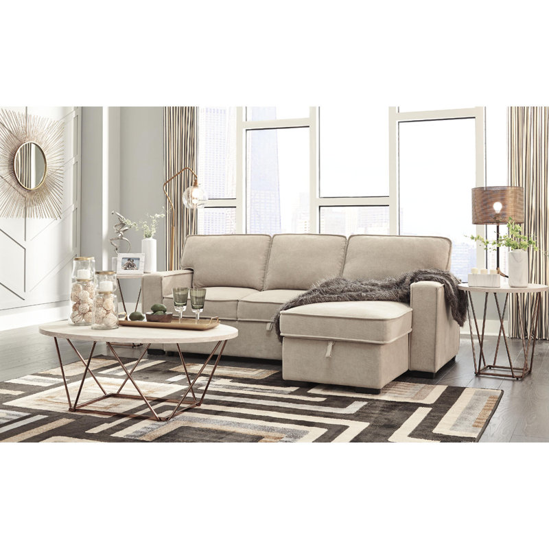 Lembo 3 - Piece Living Room Table Set, White/Gold