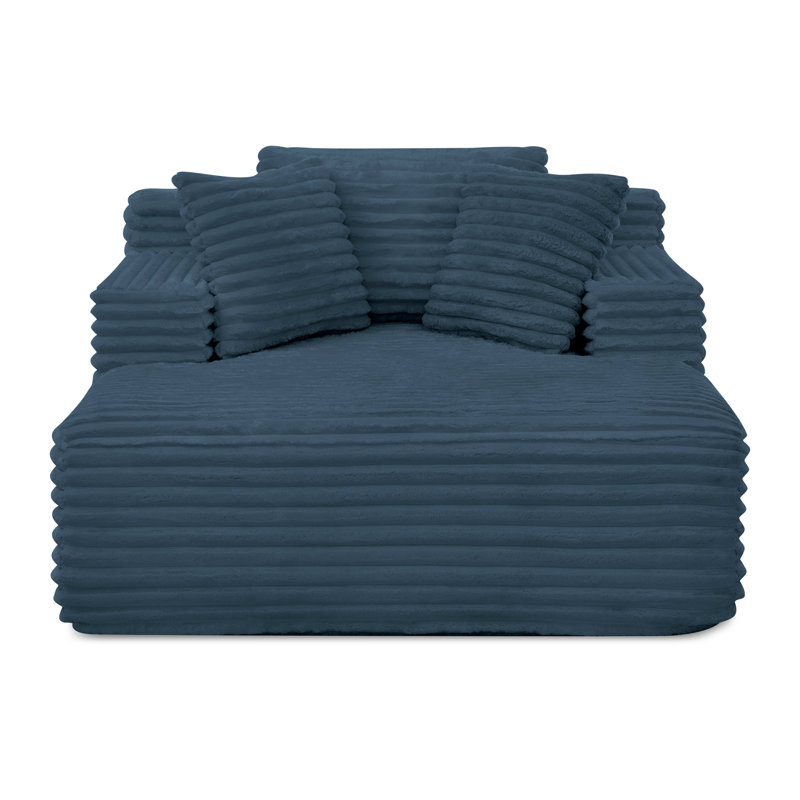 、、、、、、、、、、、、 Lit compressible rembourré en velours côtelé bleu, chaise longue en mousse pour appartement, salon, bureau, chambre à coucher et hôtel, expérience confortable, scénarii flexibles, rembourrage complet, non