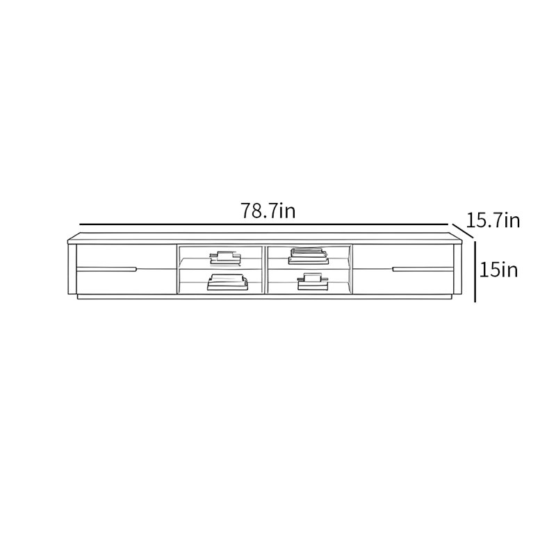Meuble télé de style italien, 78.7"